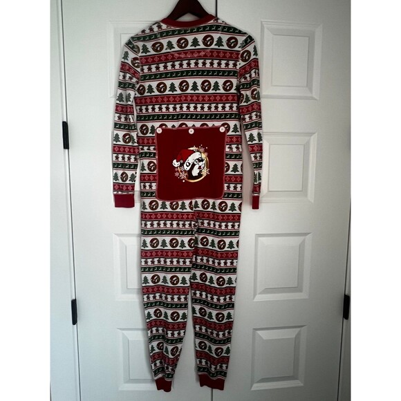 Buc-ee's Youth Beaver Inspired Striped Christmas One Piece Pajamas Size YL - Picture 5 of 7